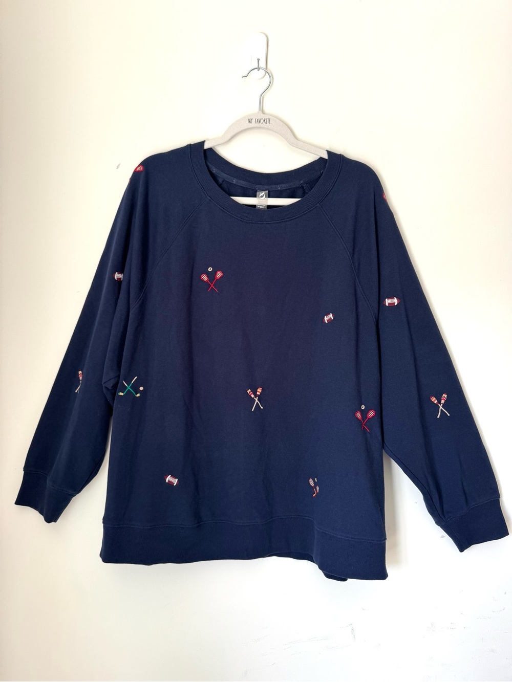 Lou & Grey Navy Terry Sweatshirt XXL Embroidered Golf Tennis Football Lacrosse